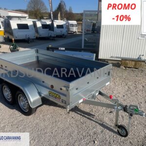 REMORQUE 2.50M FOND BOIS DOUBLE ESSIEU