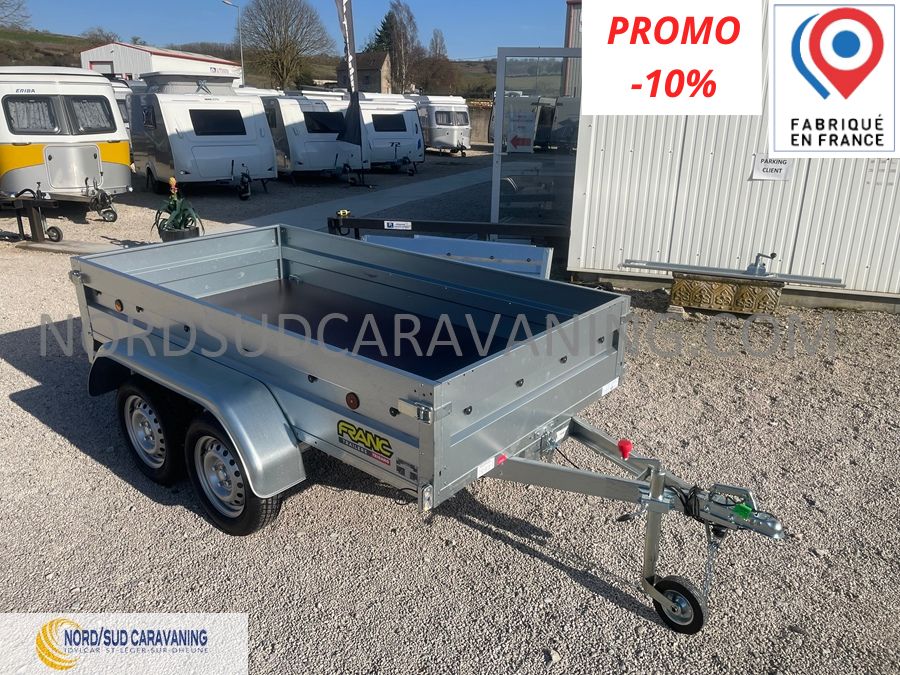 REMORQUE 2.50M FOND BOIS DOUBLE ESSIEU