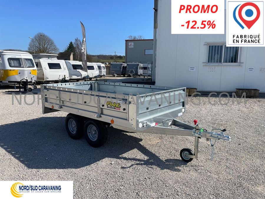REMORQUE 2.50M FOND TOLE DOUBLE ESSIEU