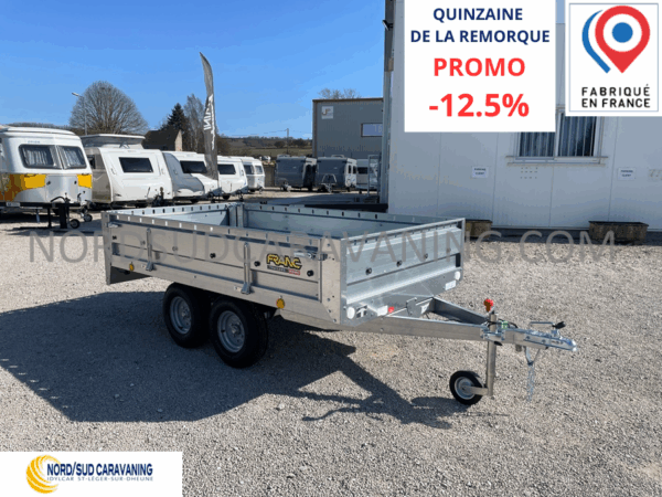 REMORQUE 2.50M FOND TOLE DOUBLE ESSIEU