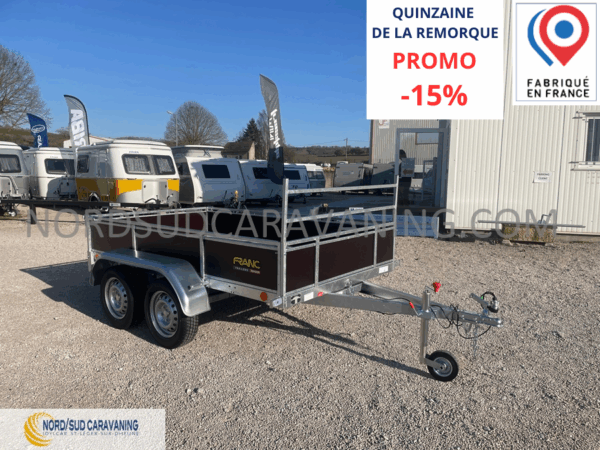 REMORQUE 2.50M BOIS DOUBLE ESSIEU